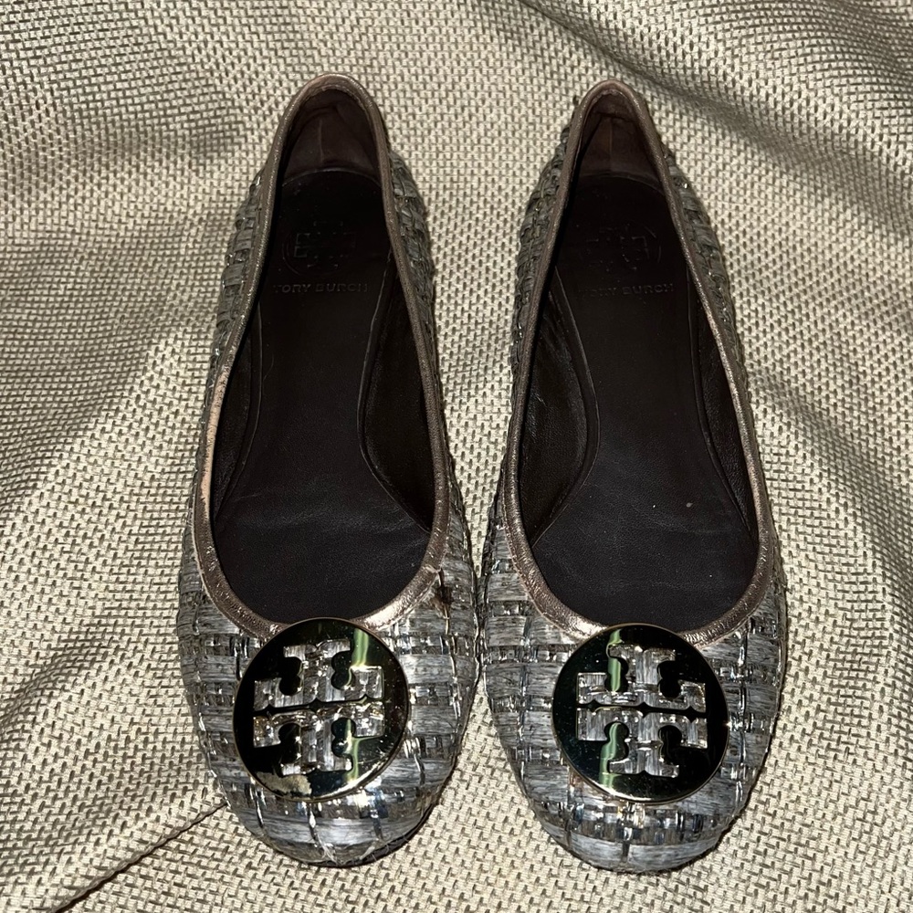 Straw Tory Burch Flats